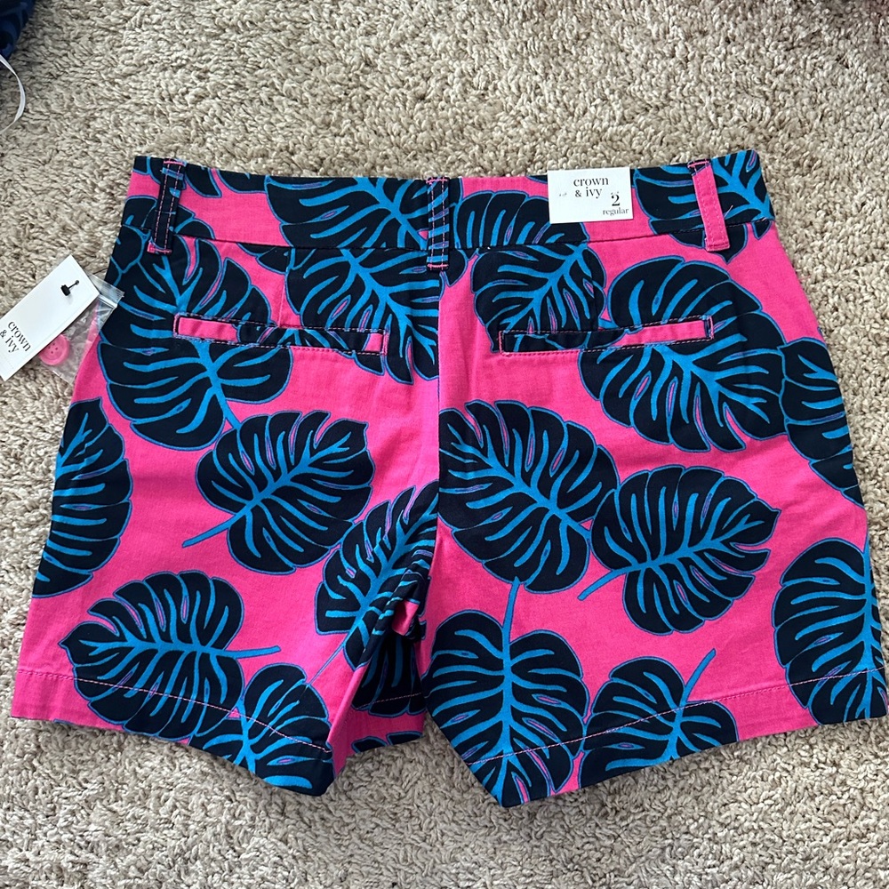 Pink, black and blue Crown & Ivy shorts NWT